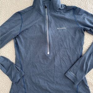 Columbia Women's Heather Navy Quarter-Zip Omni Heat Pullover Sz S